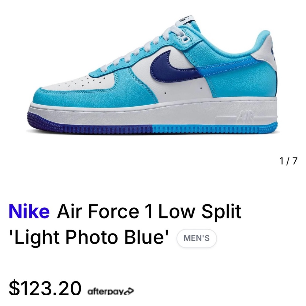 Nike Air Force 1 Low in Light Blue and White